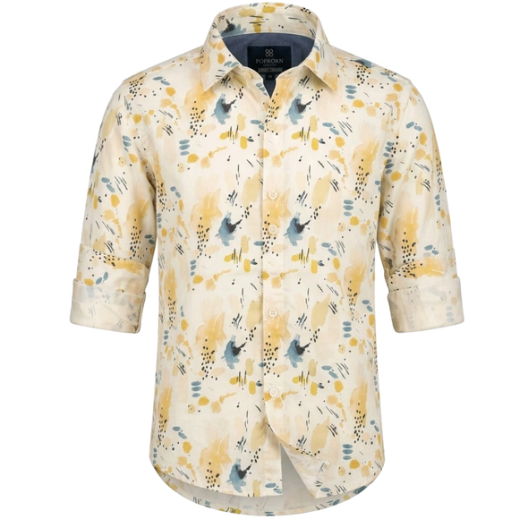 Boys Shirt - White & Yellow