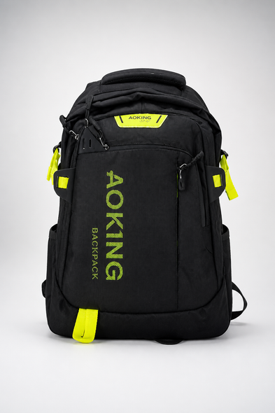 School bag-Black and fluorescent green