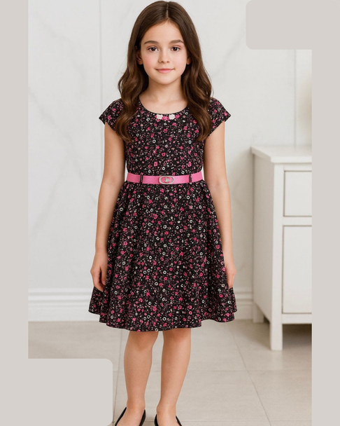Girls Dress - B. Coloured