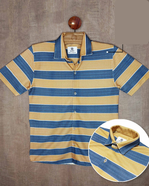 Boys Shirt - Blue & Yellow Strip