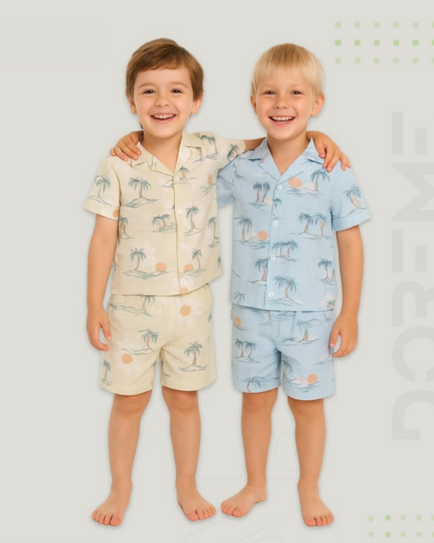 Boys Pyjamas - Yellow & Sky Blue