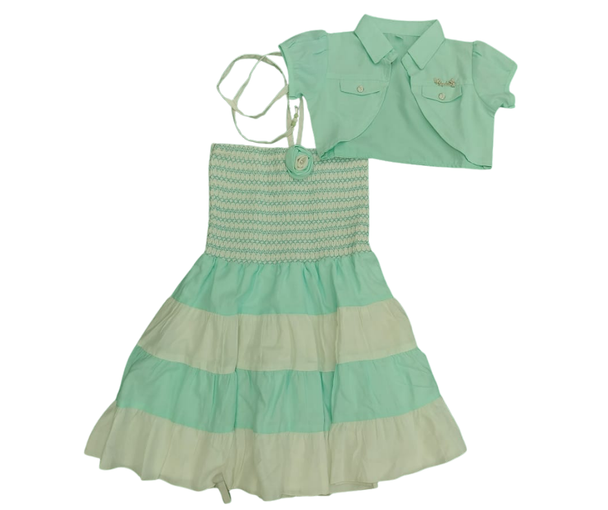 Girl Dress - L . Green