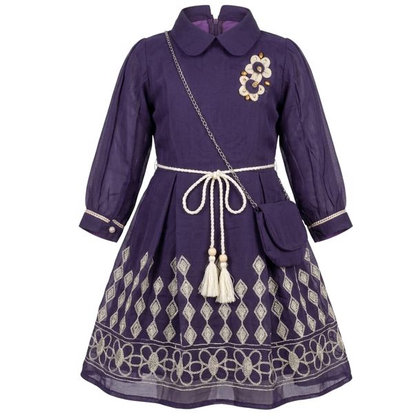 Girls Dress - Clear Purple
