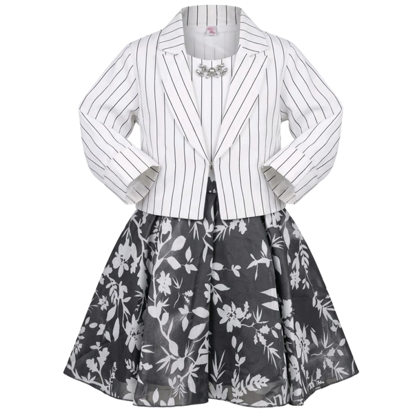 Girls Dress - Black & White