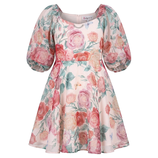 Girls Dress - Peach