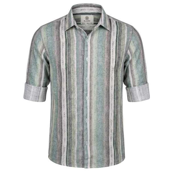 Boys Shirt - Cream & Green