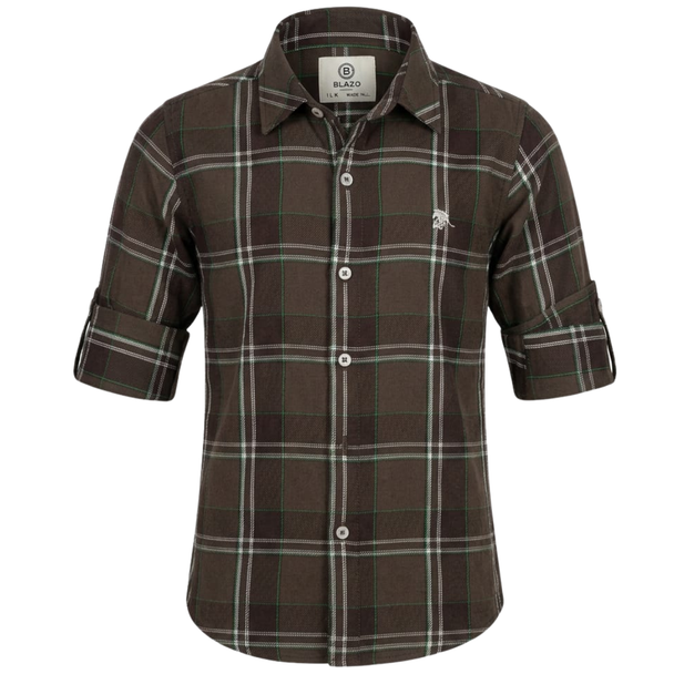 Boys Shirt - Brown Checks