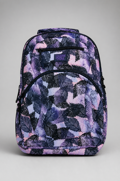 School Bag- Multicolor tropical leaf print
