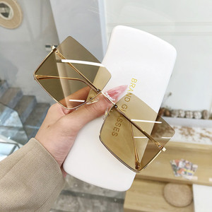 Rejea New Fashion Lady Oversize Half Frame Metal Square Sunglasses Women Luxury Eyewear oculos de sol feminino Sun Glasses UV400