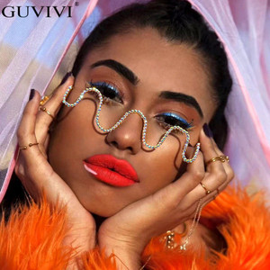 Rejea Diamond Steampunk Sunglasses Frames Rhinestone Eyeglasses Frames For Women Wave Sunglasses Frames For Men Eyewear Decoration Rejea Diamond Steampunk Sunglasses Frames Rhinestone Eyeglasses Frames For Women Wave Sunglasses Frames For Men Eyewear Decoration