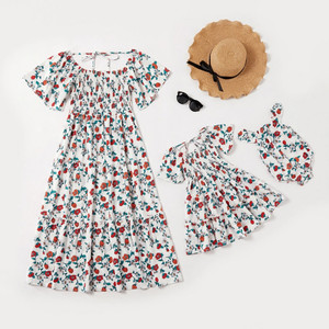Rejea Flower Print Mother Daughter Matching Dresses Family Look Mommy and Me Clothes Outfits Mom Mum & Baby Women Girls Dress Rejea Flower Print Mother Daughter Matching Dresses Family Look Mommy and Me Clothes Outfits Mom Mum & Baby Women Girls Dress