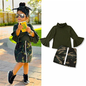 Rejea 1-6Y Toddler Kids Baby Girls Clothes Turtleneck Flare Long Sleeve Tops Camouflage print Mini Skirts 2pcs Summer Outfit Rejea 1-6Y Toddler Kids Baby Girls Clothes Turtleneck Flare Long Sleeve Tops Camouflage print Mini Skirts 2pcs Summer Outfit