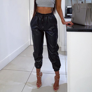 Rejea Faux Leather High Waist Pants Women Jogging Bottoms High Street Soft PU Cargo Joggers Streetwear Trousers Sweatpants Rejea Faux Leather High Waist Pants Women Jogging Bottoms High Street Soft PU Cargo Joggers Streetwear Trousers Sweatpants
