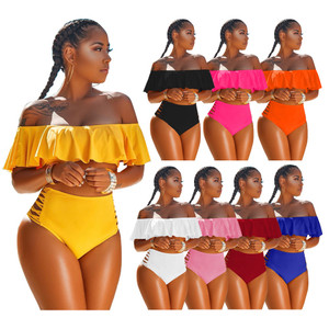 Rejea s-3xl Women Sexy Swim Suit Plus Size Swimwear Ruffles High Waist Bikini Two-Piece Set Brazilian Bikini Thong Swimsuit Rejea s-3xl Women Sexy Swim Suit Plus Size Swimwear Ruffles High Waist Bikini Two-Piece Set Brazilian Bikini Thong Swimsuit