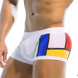 Rejea Contrast Color Swimming Trunks For Men Swimwear Swimsuit Sexy Beach Bikini Boxer Surfing Swim Wear Bathing Suit Sport Short Rejea Contrast Color Swimming Trunks For Men Swimwear Swimsuit Sexy Beach Bikini Boxer Surfing Swim Wear Bathing Suit Sport Short