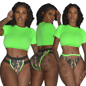 Rejea New Women Sexy Swim Suit Swimwear Green Short Sleeve Top High Waist Bikini Set Two-Piece Set Brazilian Thong Swimsuit Rejea New Women Sexy Swim Suit Swimwear Green Short Sleeve Top High Waist Bikini Set Two-Piece Set Brazilian Thong Swimsuit