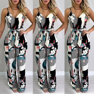 Rejea New Women Jumpsuit Romper Sleeveless V Neck Playsuit Clubwear Long Party Pants Femal Casual Strapless Trousers Rejea New Women Jumpsuit Romper Sleeveless V Neck Playsuit Clubwear Long Party Pants Femal Casual Strapless Trousers