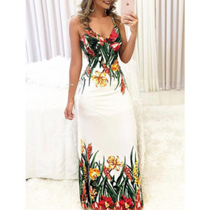 REJEA Summer Women Lady Sexy Sleeveless Strap Deep V-Neck Long Maxi Evening Party Elegant Dress Sundress REJEA Summer Women Lady Sexy Sleeveless Strap Deep V-Neck Long Maxi Evening Party Elegant Dress Sundress