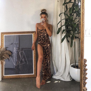 REJEA New Women Sexy Leopard Print Split Sexy Dress One Shoulder Sleeveless Summer Dress Ladies Party Club Vintage Dresses Female REJEA New Women Sexy Leopard Print Split Sexy Dress One Shoulder Sleeveless Summer Dress Ladies Party Club Vintage Dresses Female
