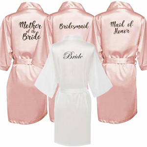 Rejea new bride bridesmaid robe with white black letters mother sister of the bride wedding gift bathrobe kimono satin robes Rejea new bride bridesmaid robe with white black letters mother sister of the bride wedding gift bathrobe kimono satin robes