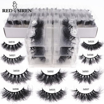 Rejea RED SIREN Mink Lashes Eyelashes Bulk 5/30/50 Pairs Soft Fluffy Messy Natural Mink Lashes Makeup Mink Eyelashes