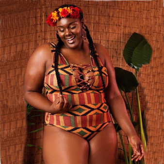 Rejea African Swimwear Women Plus size One Piece Swimsuit female Large Big Swim Bathing Suit Obese Woman Print Brazilian Monokini 4XL