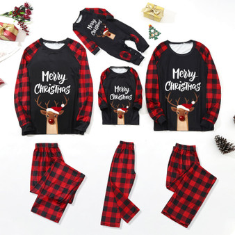 Christmas Pajamas Family Clothing Mom Daddy Girl Boy Daughter Son Xmas Family Matching Outfits Tops And Pants Pajamas Set|Matching Family Outfits