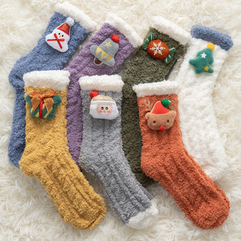 Winter Cotton Thicken Children's Socks Baby Kids Warm Tube Socks Toddler Boys Girls Solid Floor Stripes Socks Baby