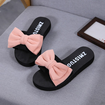 Rejea Women Bow Summer Sandals Slipper Indoor Outdoor Flip-flops Beach Shoes New Fashion Female Casual flower Slipper chanclas