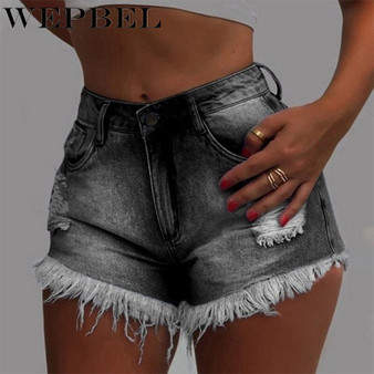 Rejea Shorts Washed Jeans Summer Denim Ripped High Waist Shorts Short Pants Plus Size