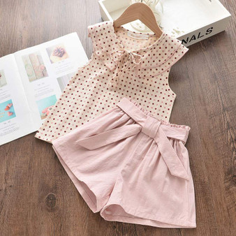 Rejea Bear Leader Girls Clothing Sets Summer Kids Clothes Floral Chiffon Halter+Embroidered Shorts Straw Children Clothing