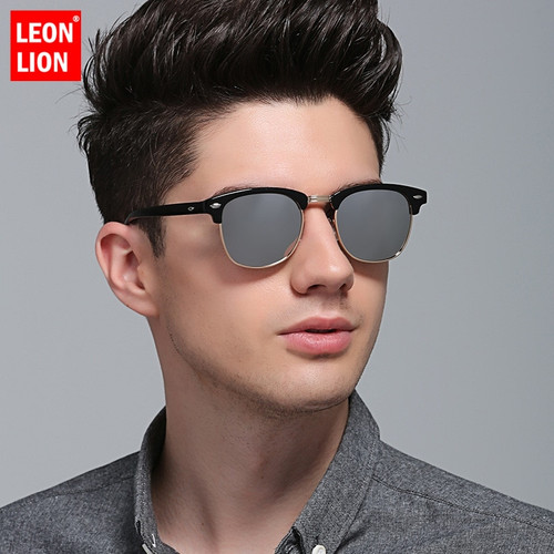 Rejea Polarized Semi-Rimless Sunglasses Women/Men Vintage Rice Nail UV400 Classic Eyewear Brand Designer Sun Glasses