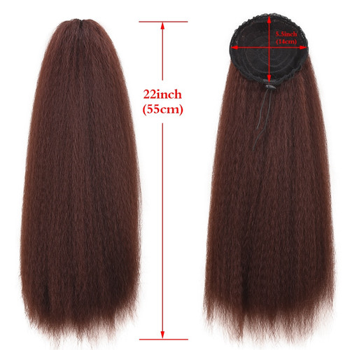 Rejea Long Afro Puff Ponytail Hair Kinky Natural Hair Synthetic Kinky Straight Drawstring Ponytails With Clip Elastic Band
