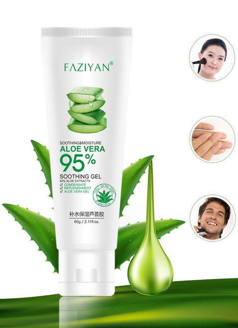 Rejea 60g Face Cream Aloe Soothing Gel Aloe Vera Gel Skin Care Remove Acne Moisturizing Day Cream After Sun Lotions Skin Repair