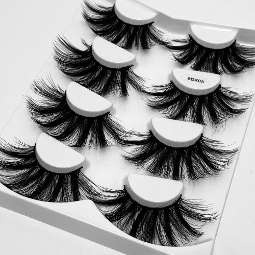 Rejea 4 Pairs 25MM Dramatic 6D Mink False Eyelashes Fluffy Soft Eye Lashes Lashes Thick Long Handmad Fake Eyelash Extension Makeup