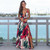 Rejea Women's Summer Boho Floral Slit Holiday Long Maxi Evening Party Beach Dress Summer Long Maxi Wrap Sundress