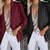 Rejea Women Plus Size Ruched 3/4 Sleeve Business Coat Open Front Solid Color Slim Work Office Blazer Cardigan Jacket with Pocket S-4XL