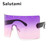 Rejea Oversize Winfproof Sunglasses For Women One Piece Big Lens Square Sun Glasses Men Rimless Vintage Retro Shield Chic Cool Shades