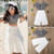 Rejea Summer Kids Baby Girls Clothes Set Off Shoulder Checks Blouse Crop Tops Shirt + Wide Legs Pants Outfit Tracksuit 2-6y