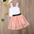 Rejea Mother &Daughter Family Matching Sets Holiday Summer Sleeveless Ruffles Backless T-shirt Skirt Tulle Outfits Set