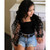 Rejea Fashion Children Clothes Sets Kids Baby Girls Mesh Sheer Puff Long Sleeve Blouse +Denim Shorts Jeans Outfits Tracksuit 1-6Y