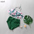 Rejea Swimsuits Mom and Daughter family matching Ruffled Summer Leaf Print Bikini Set Family Look Mother and Daughter Swimwear C0314