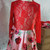 Rejea Mother And Daughter Wedding Dress Family Look New Year Matching Clothes Outfits Long Sleeve Red Lace Christmas Party Dress Girls