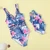 Rejea Flower Mom & Baby Women Girls Bath Suits Dresses Clothes Leaf Mother Daughter Matching Swimwear One-Piece Mommy and Me Swimsuits