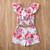 Rejea Summer Kids Baby Girl Floral Sets Off Shoulder Crop Tops+Shorts+Lace-up Skirts 3Pcs Boho Children Girl Clothes Outfits 1-6Y