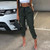 Rejea Faux Leather High Waist Pants Women Jogging Bottoms High Street Soft PU Cargo Joggers Streetwear Trousers Sweatpants