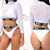 Rejea 3 PCS Sexy OMG Mesh Hollow Out Turtleneck Biquini Bathing Suit Female Swimsuit High Waist Plus Size Swimwear Women Bikini