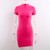 Rejea Summer Sexy Dress Women Zip Knitted Turtleneck Skinny Fashion Club Short Sleeve Rib Mini Dress Women