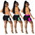 Rejea Bikini Wear Color Patchwork Women Sexy Two Piece Set Lace Up Halter Backless Bra Top Front Zipper Shorts with Pockets Beach Suit