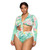 Rejea Sexy Bikini Set Women Plus Size Long Sleeve Swimwear 5XL Two-pieces Bikinis Top Bather V Neck Thong Bathing Suit Swim Wear